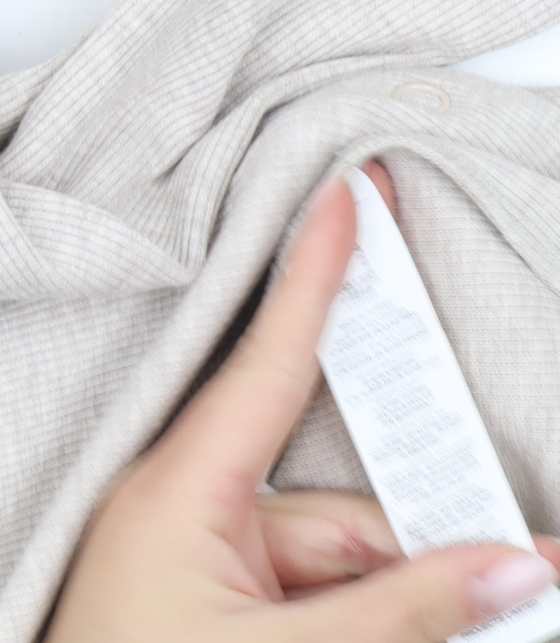 Collusion Women Beige UK 6 Shirt Dress Long Sleeve V-Neck