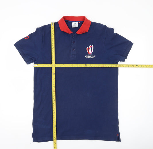 Rugby World Cup France 2023 Men’s Blue Polo Shirt L Cotton