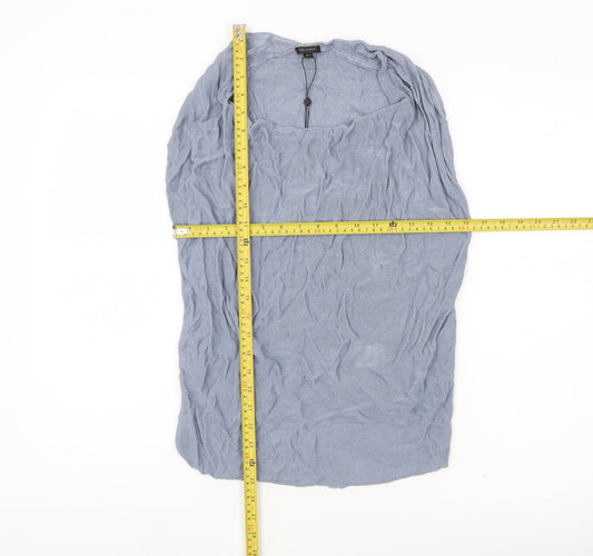 Womens UK Size 10 Full Circle Blue Basic Blouse