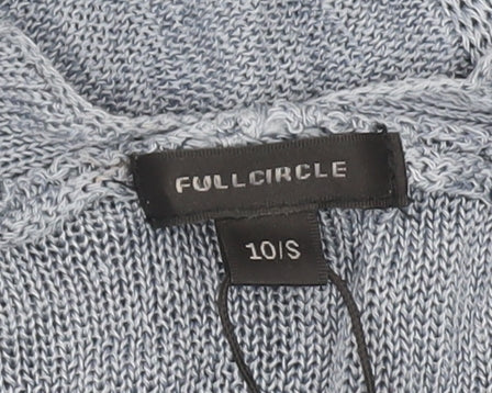 Womens UK Size 10 Full Circle Blue Basic Blouse