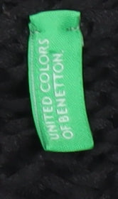 Womens UK Size M United Colors of Benetton Black Pullover Jumper