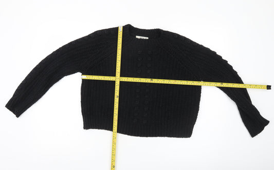 Womens UK Size 8 Mango Black Pullover Jumper