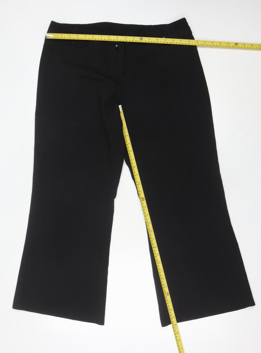 Womens UK Size 16 Dorothy Perkins Regular Fit Dress Pants Black Trousers