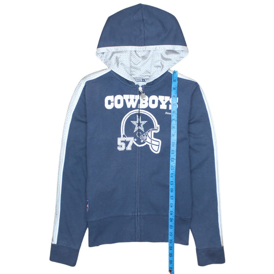 Reebok Womens Blue Dallas Cowboys Full Zip Hoodie Size M