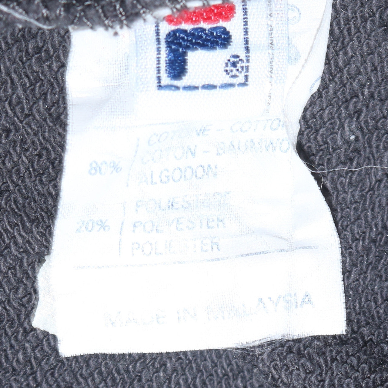 Fila Womens Black V-Neck Sweatshirt Size S Long Sleeve Cotton Blend