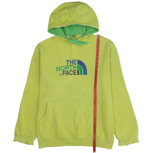 The North Face Mens Yellow Hoodie Pullover Logo L Cotton Sweatshirt