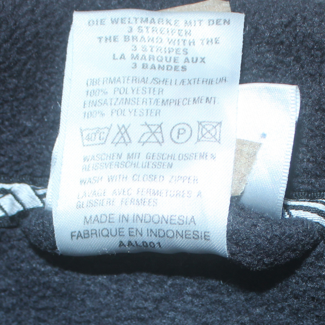 Adidas Men's Black Fleece Full Zip Jacket Size S Logo Sportswear