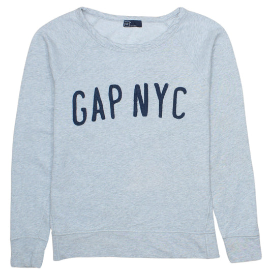 Gap Women’s Grey Sweatshirt Small Pullover Crew Neck Logo Print