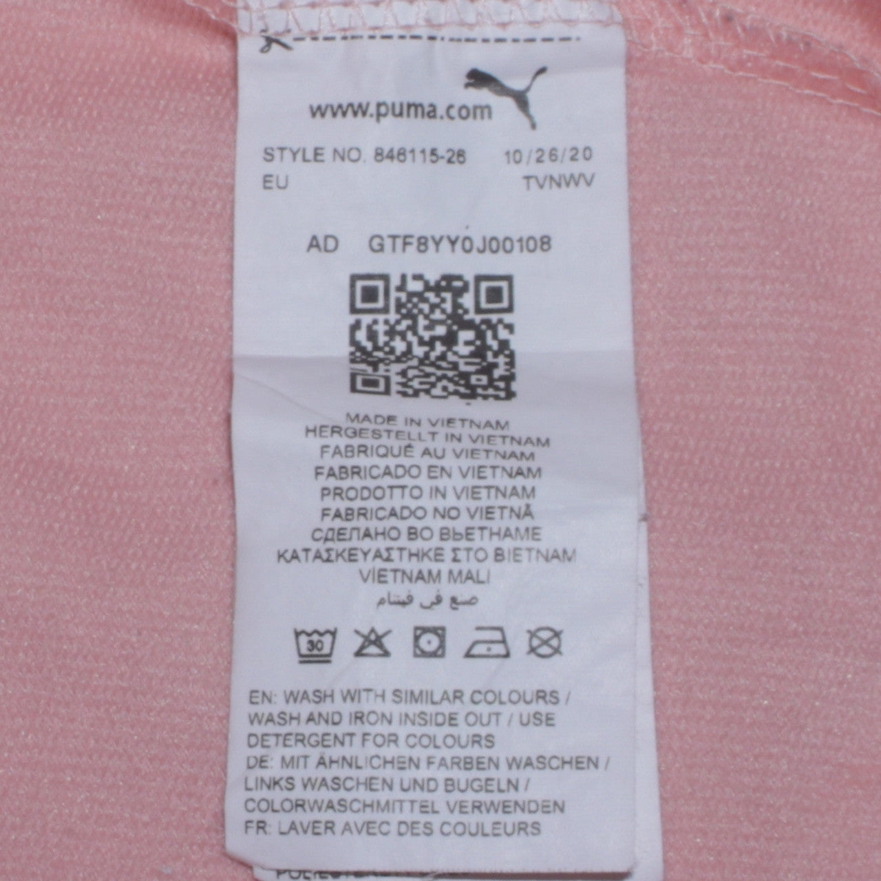 Puma Womens Pink Hoodie Sweatshirt M Medium Pullover Cotton Blend