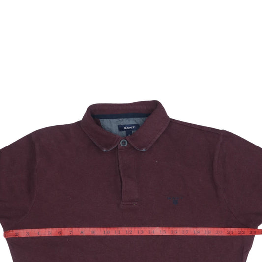 Gant Men’s Brown Long Sleeve Cotton Polo Shirt Size M