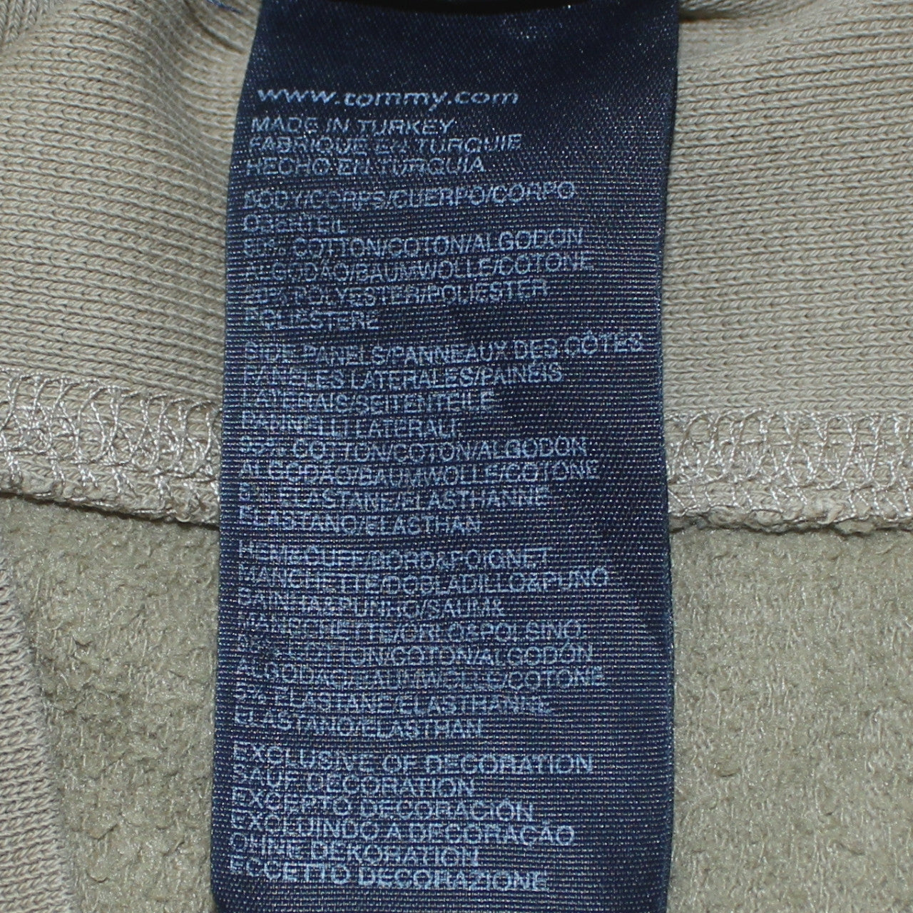 Tommy Hilfiger Men’s Beige Medium Sweatshirt Pullover Logo Crew Neck