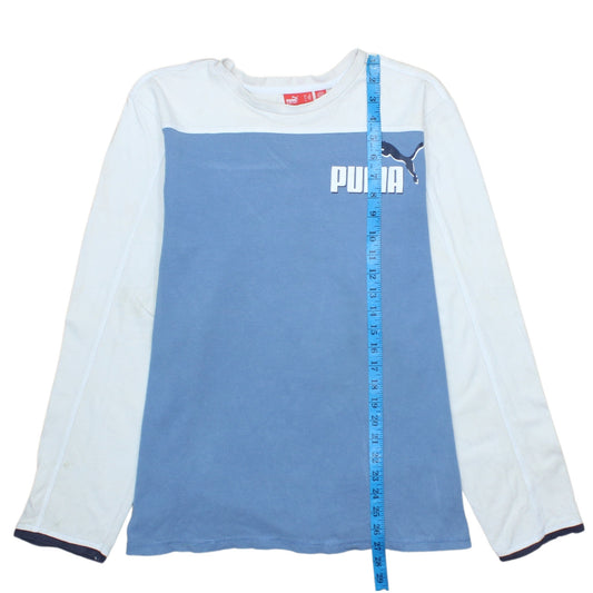 Puma Men's XL Blue Long Sleeve Crew Neck Cotton T-Shirt
