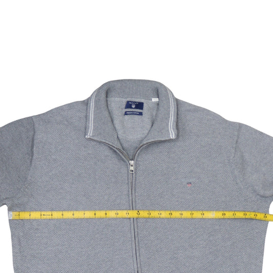 Gant Men’s Grey Full Zip Cotton Jumper Sweater M