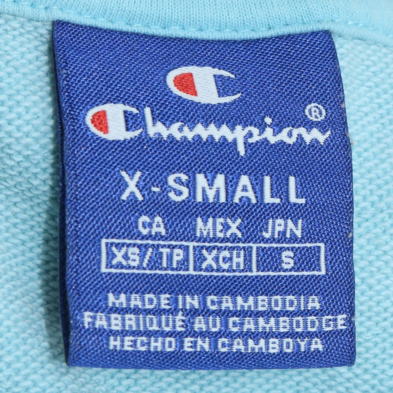 Champion Womens Blue XS Pullover Sweatshirt Logo Crew Neck Long Sleeve