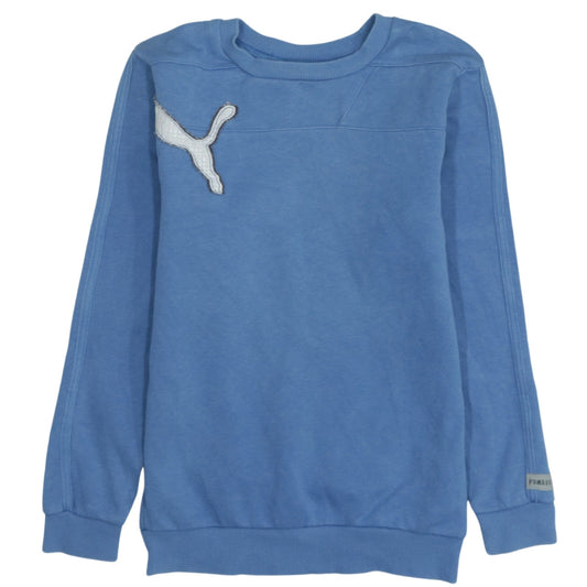 Additional front view of Puma Teens Blue Sweatshirt UK 24/26 Crew Neck Long Sleeve Logo