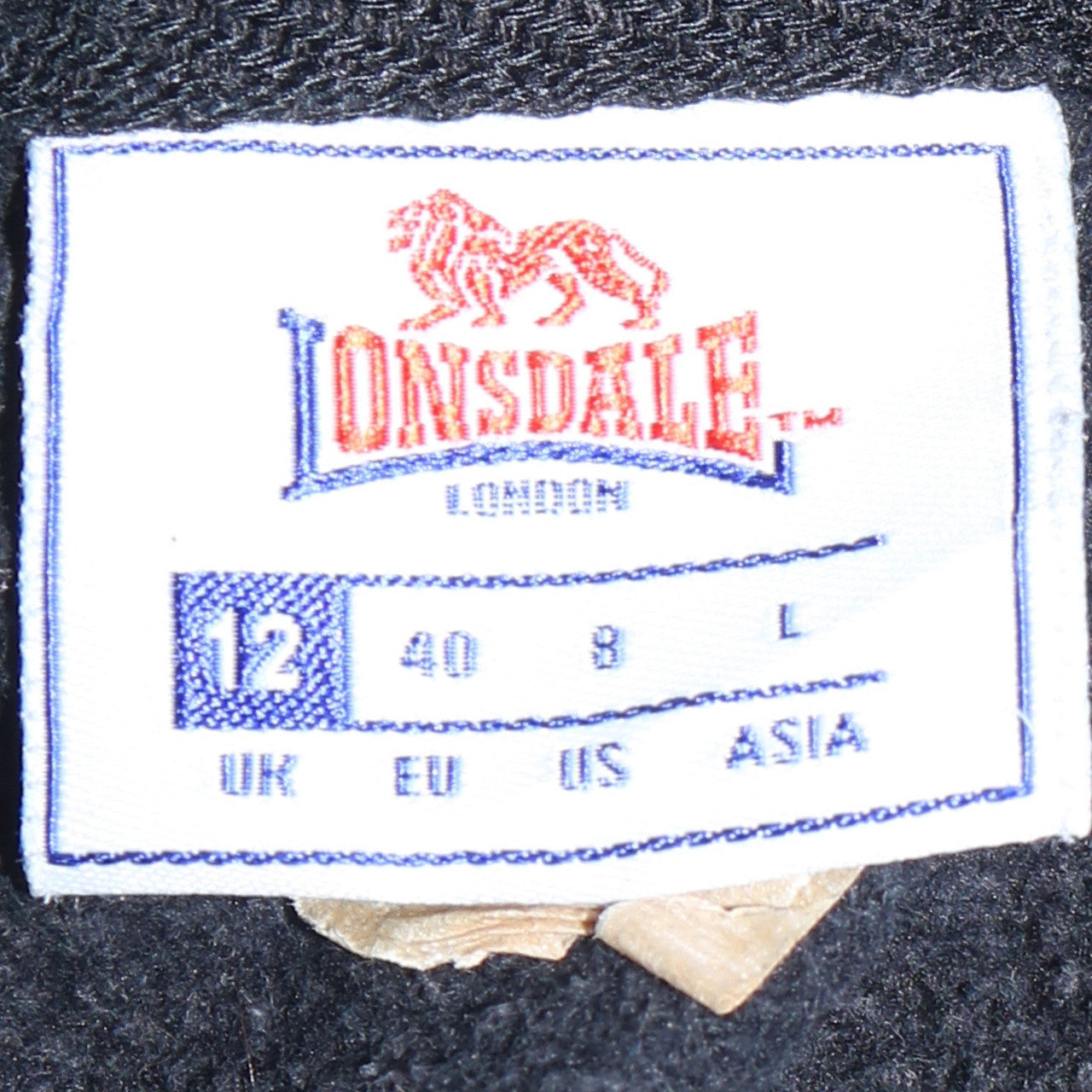 Lonsdale Women’s Black Pullover Hoodie UK 12 Logo Print