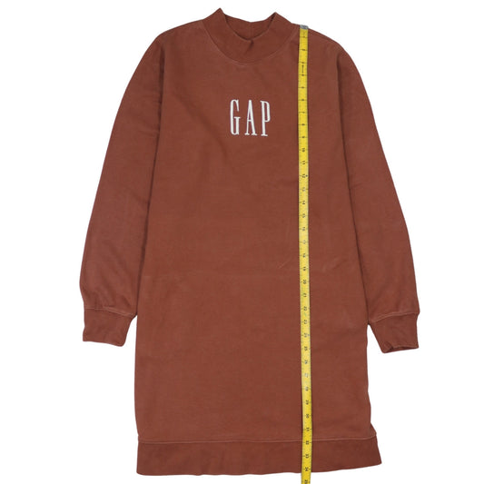 GAP Womens Brown Logo Sweatshirt Dress Tunic Size S Cotton Blend