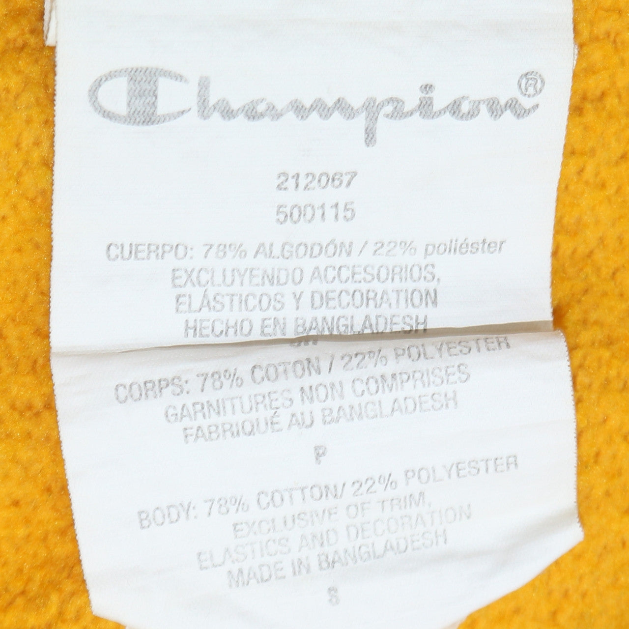 Mens UK Size S Champion Yellow Pullover Sweatshirt