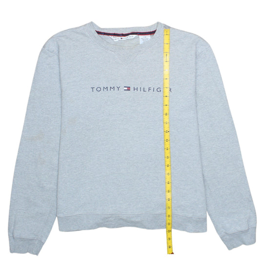 Tommy Hilfiger Men’s Grey Logo Sweatshirt Pullover Size L