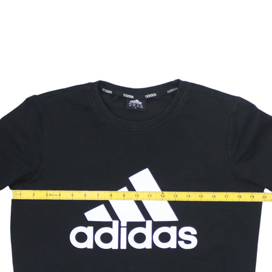 Adidas Men Black L Pullover Sweatshirt Long Sleeve Crew Neck