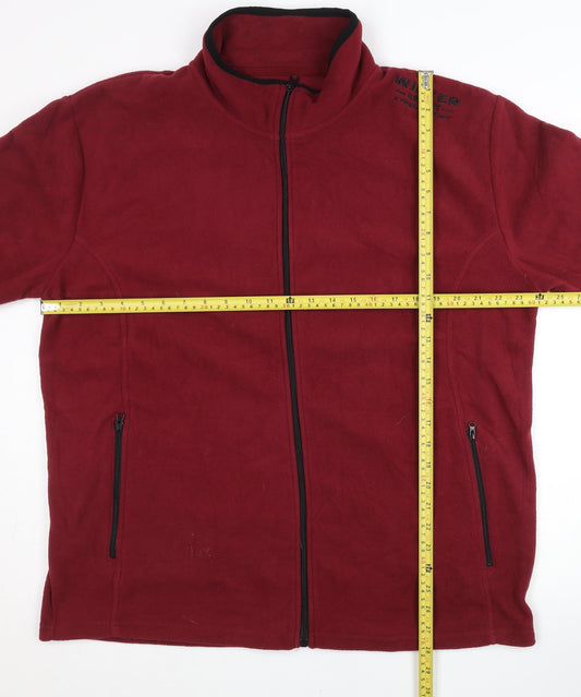 Atlas For Men Red Fleece Jacket XL Mens Full Zip Casual Outdoor