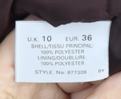 Alex & Co. Womens Brown Polyester Short Jacket Size 10