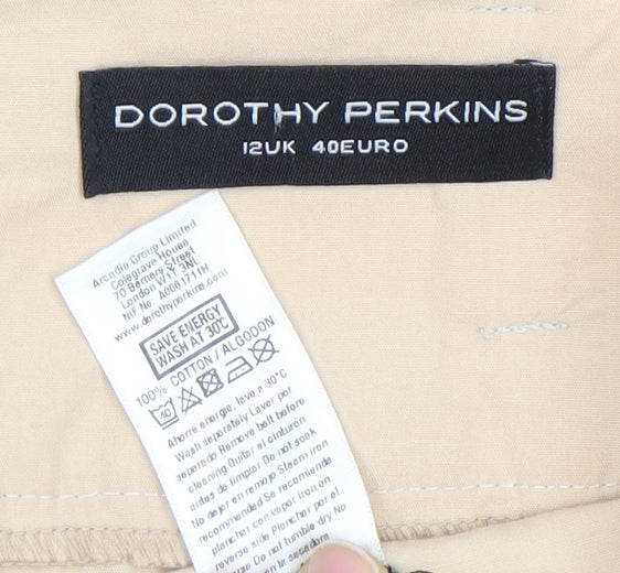 Dorothy Perkins Womens Beige Black Blue Cotton Pleated Skirt Size 12