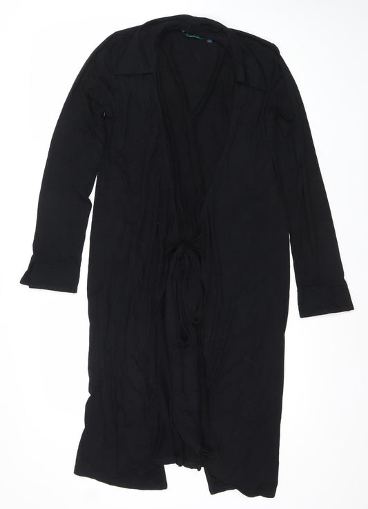 Additional front view of Boden women’s black, size UK 10, wrap dress long sleeve viscose blend