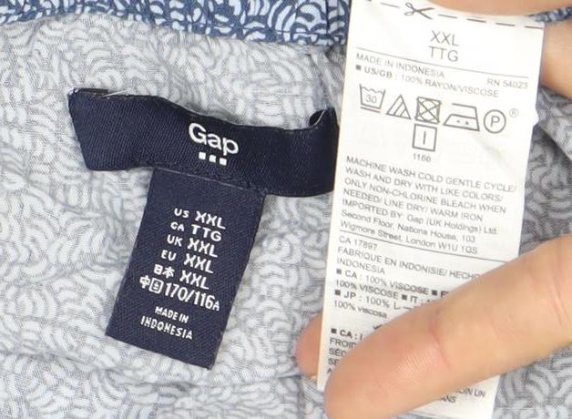 Gap Womens Blue Floral Slip Dress Size 18 Rayon Sleeveless Summer Wear