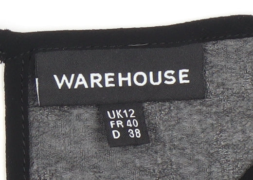 Womens UK Size 12 Warehouse Black Camisole Blouse