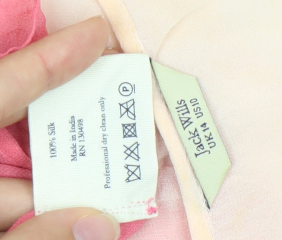 Jack Wills Womens Pink Silk Beaded Tank Top Size 14