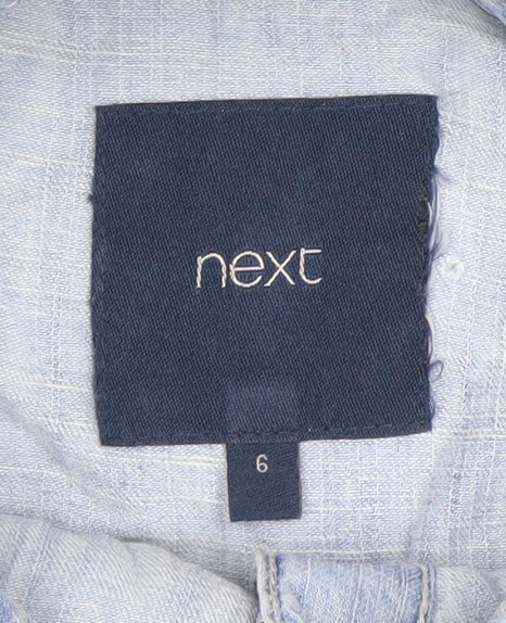 Next Women’s Blue Chambray Shirt Dress Size 6 Long Sleeve Casual