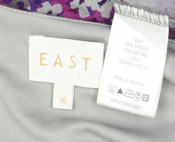 Womens UK Size 10 EAST Multicoloured Wrap Blouse