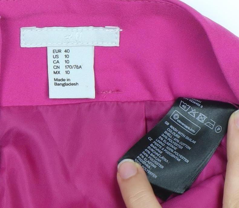 H&M Women’s Pink Cotton Pencil Skirt Size 12 Workwear Knee Length