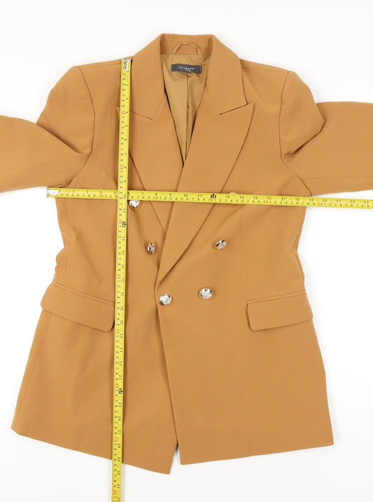Primark Women Brown Size 12 Double Breasted Blazer Jacket