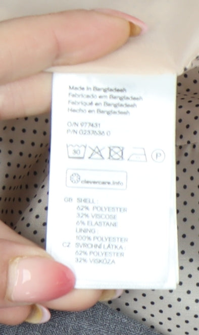 H&M Women Grey Blazer Jacket Size 10 Single-Breasted Workwear