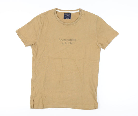 Womens UK Size XS Abercrombie & Fitch Beige Basic T-Shirt