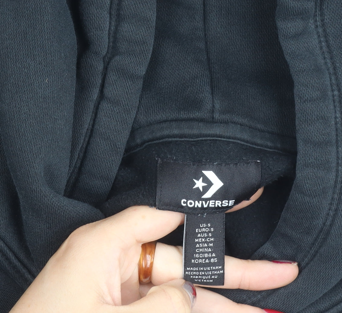 Additional view of Converse unisex black pullover hoodie small logo sweatshirt