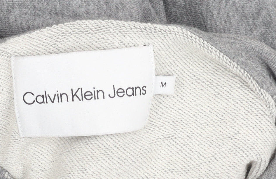 Calvin Klein Jeans Womens Grey Cotton Blend Pullover Hoodie M