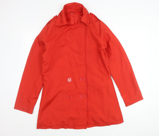 Womens UK Size 10 La Redoute Red Trench Coat