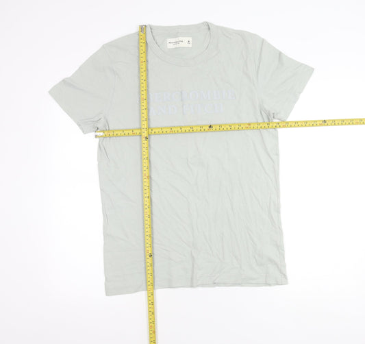 Abercrombie & Fitch Men’s Grey M Regular Fit Short Sleeve Logo T-Shirt