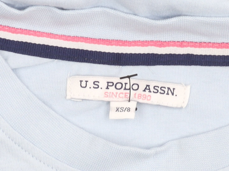 Womens UK Size XS U.S. Polo Assn. Blue Basic T-Shirt
