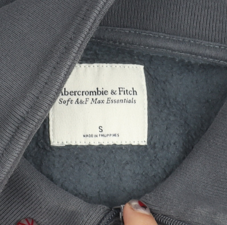 Abercrombie & Fitch Women’s Grey Small 1/4 Zip Sweatshirt Cotton Blend