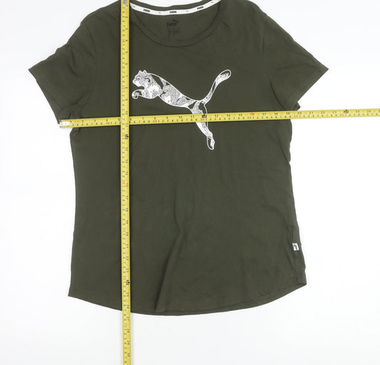 Puma Men's Green XL Crew Neck Short Sleeve Sports Graphic T-Shirt