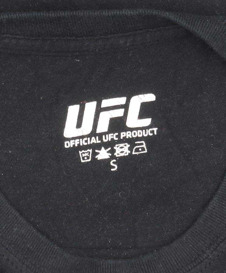 UFC Mens Black Small Graphic Sports T-Shirt Crew Neck Regular Fit