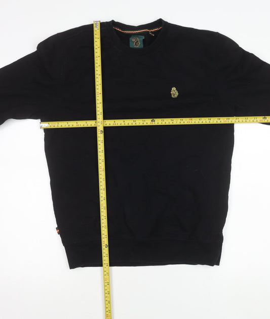 Mens UK Size L Luke Black Pullover Sweatshirt