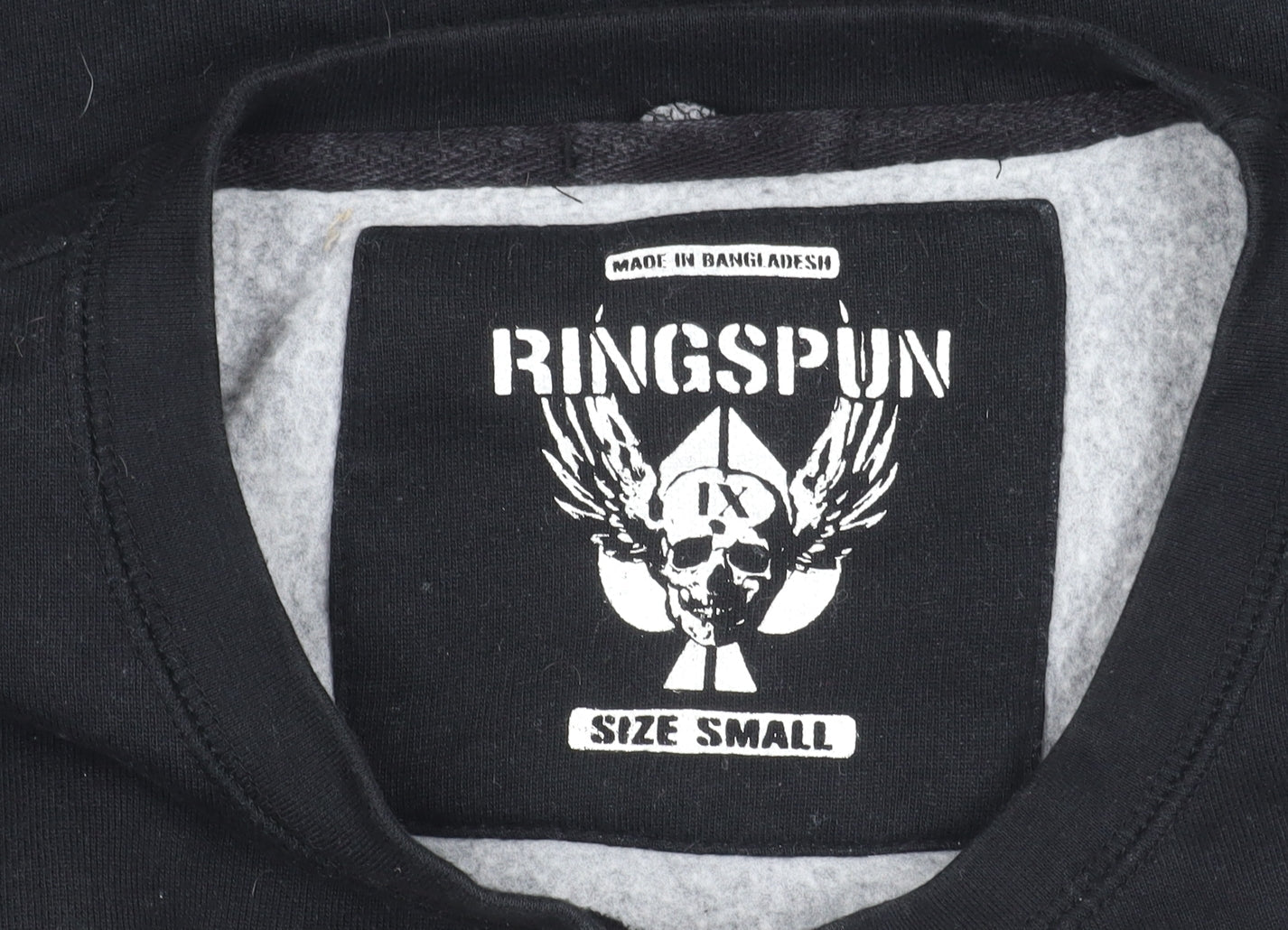 Ringspun Men’s Black Graphic Sweatshirt Small Pullover Biker Retro