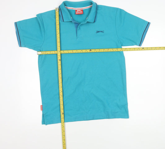Slazenger Men’s Blue Polo Shirt M Regular Fit Casual Sportswear
