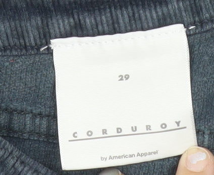 American Apparel Men's Blue Corduroy Slim Fit Trousers Size 29
