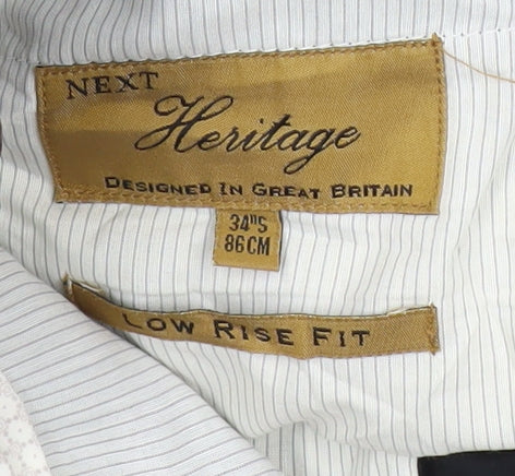 Next Men’s Grey Wool Blend Slim Low Rise Trousers Size 34S